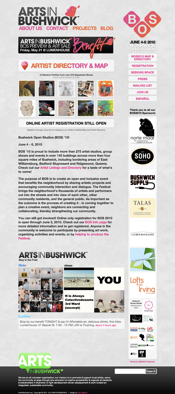Bushwick Open Studios 2010 - Front Page